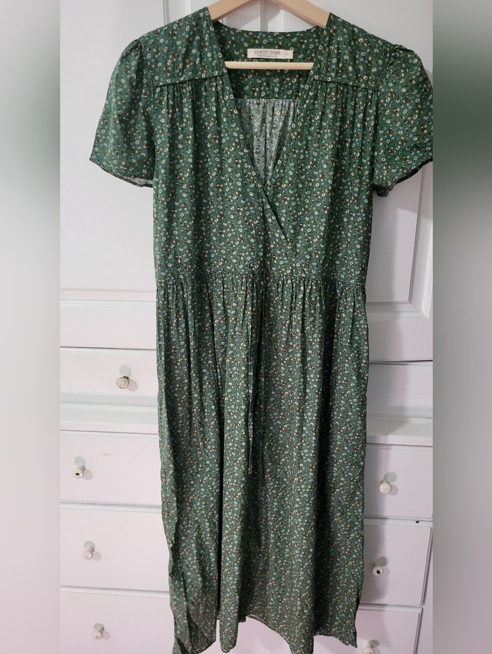 Christy Dawn Acorn Green Dawn Dress Petite Small